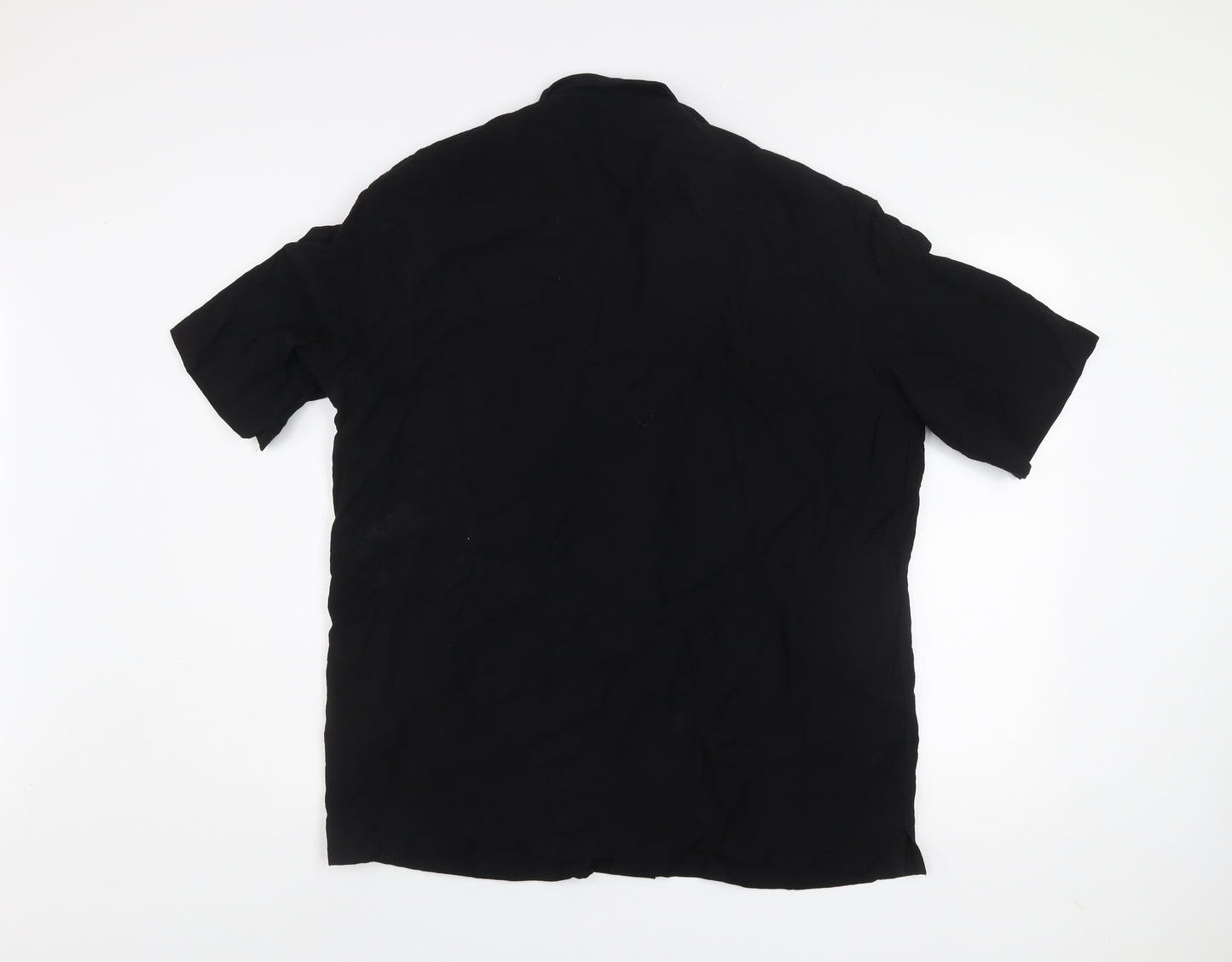 Zara Men's Black XL Short Sleeve Regular Fit Button-Up Shirt