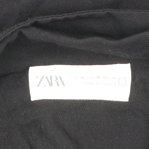 Zara Men's Black XL Short Sleeve Regular Fit Button-Up Shirt