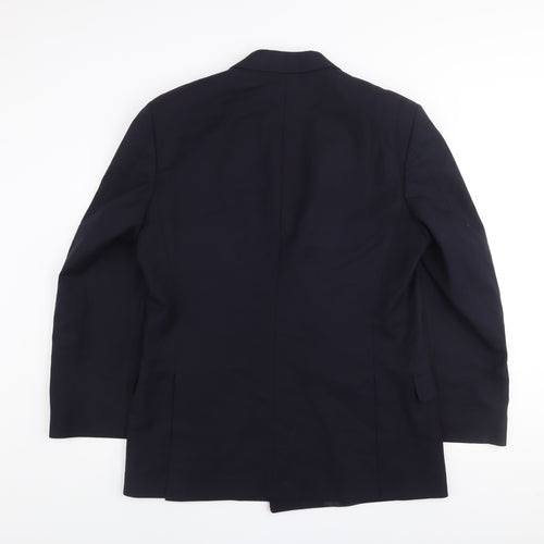 Jaeger Men’s Navy Blue Wool Double-Breasted Blazer 50R Classic Fit