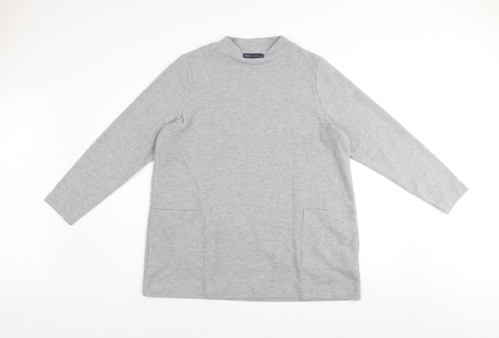 Marks and Spencer Women’s Grey Knit Shift Dress Size 18 Long Sleeve Casual