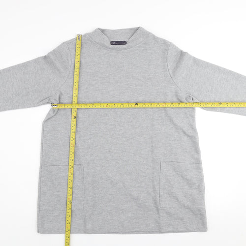 Marks and Spencer Women’s Grey Knit Shift Dress Size 18 Long Sleeve Casual