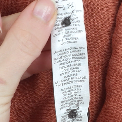 Dunnes Stores Men's Brown Linen Chino Shorts Size L 34in Waist