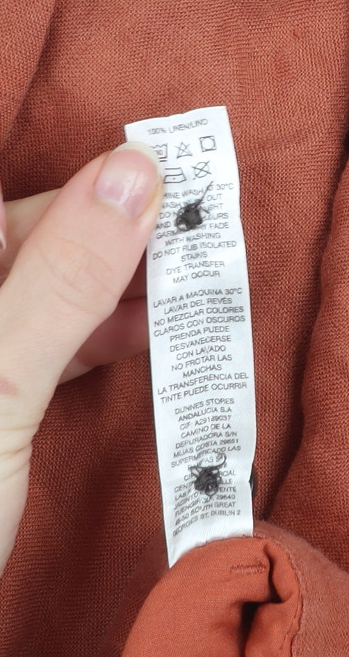 Dunnes Stores Men's Brown Linen Chino Shorts Size L 34in Waist