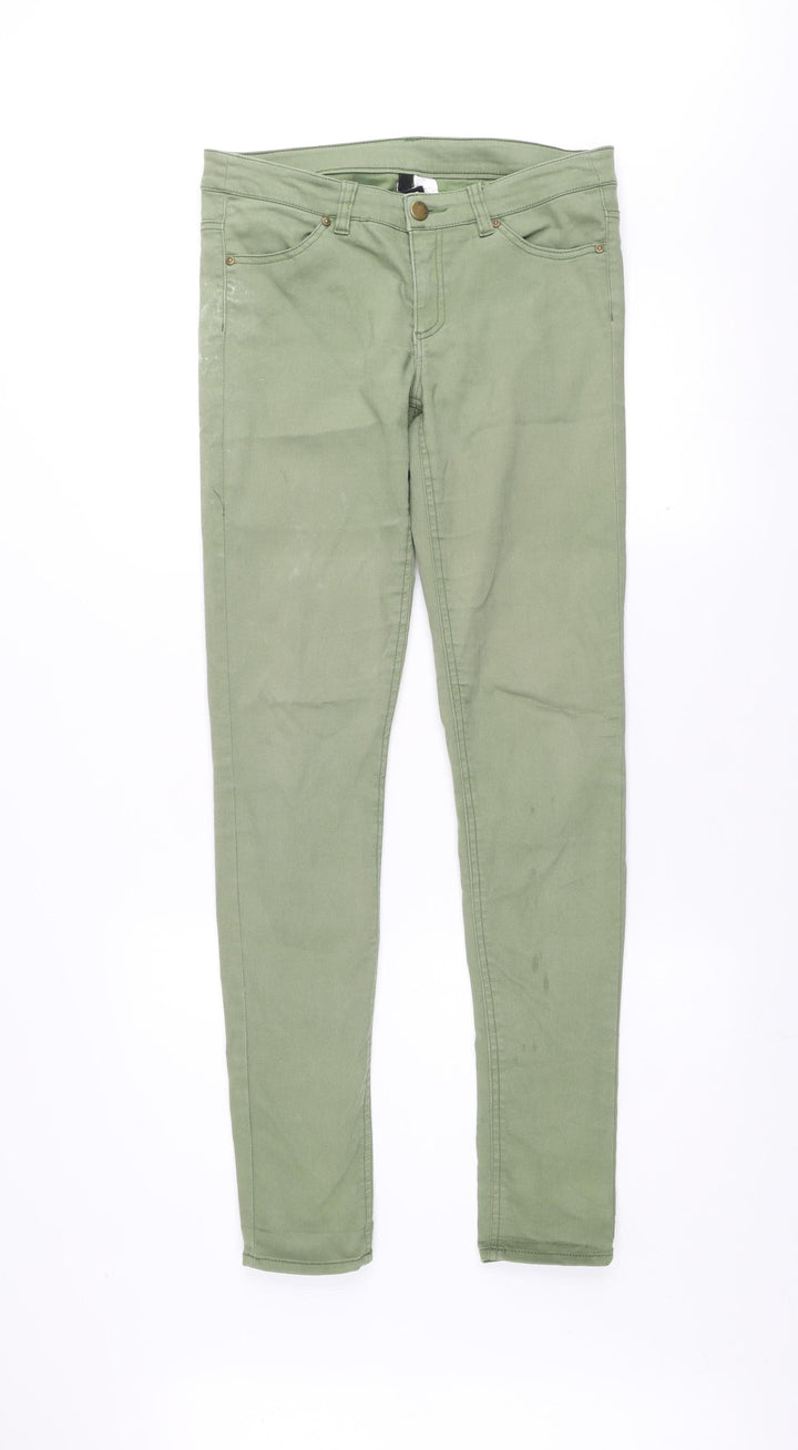 H&M Divided Womens Green Skinny Stretch Jeans Size 10