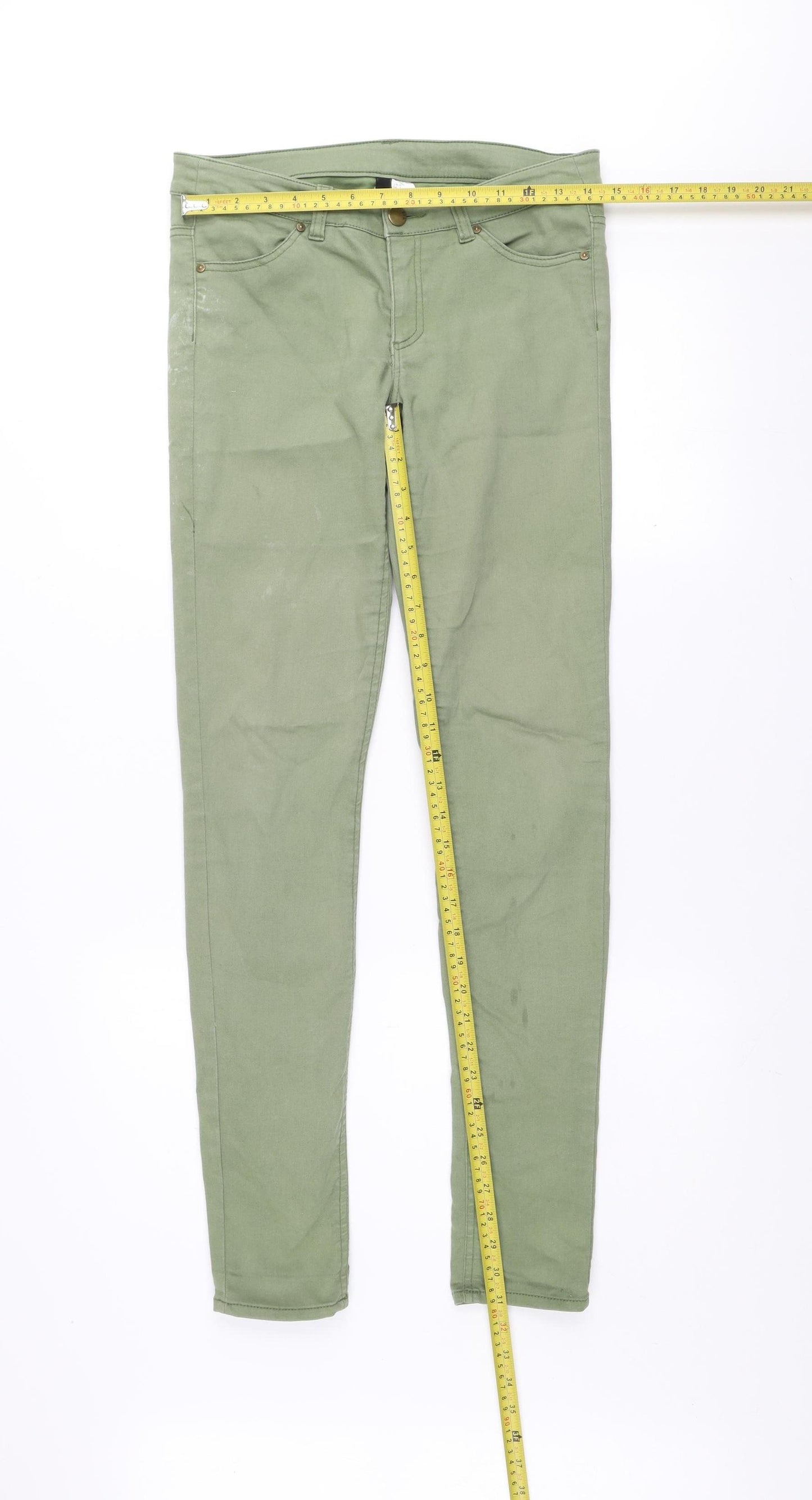 H&M Divided Womens Green Skinny Stretch Jeans Size 10