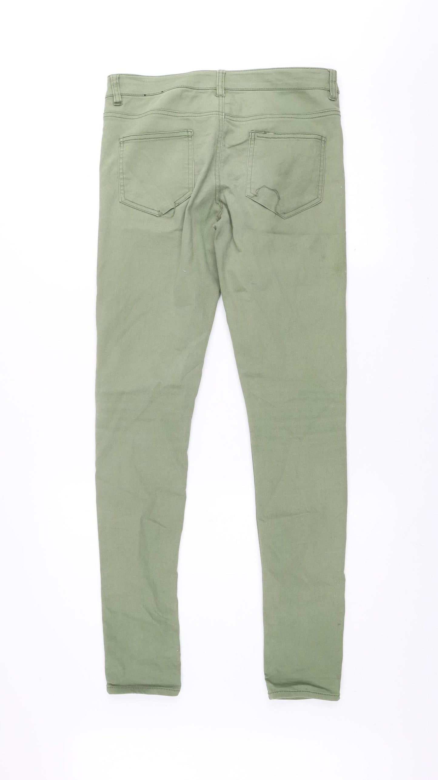 H&M Divided Womens Green Skinny Stretch Jeans Size 10