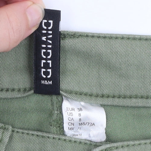 H&M Divided Womens Green Skinny Stretch Jeans Size 10