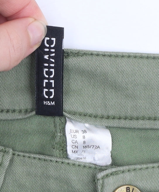 H&M Divided Womens Green Skinny Stretch Jeans Size 10