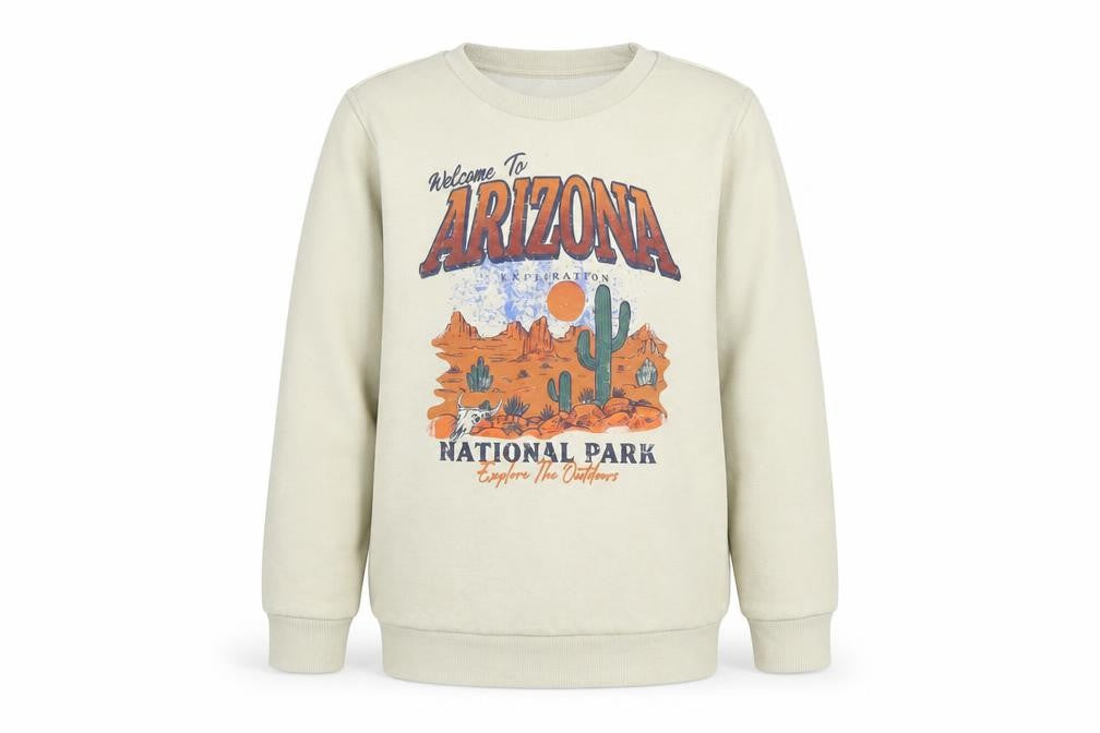 Dunnes Stores Boys Beige Arizona National Park Pullover Sweatshirt 9-10 Years