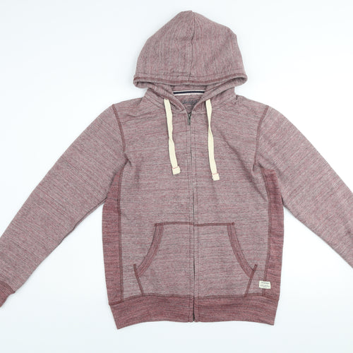 Jack & Jones Men's Red Zip Hoodie Jacket Size S Cotton Blend