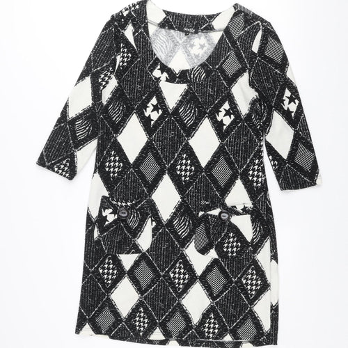 Stella Morgan Women’s Black Geometric Shift Dress Size 12