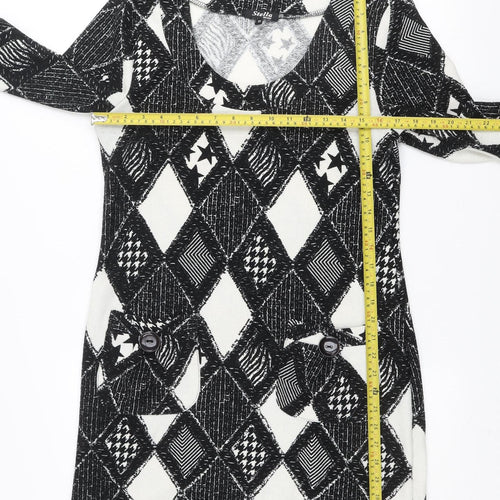 Stella Morgan Women’s Black Geometric Shift Dress Size 12