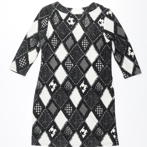 Stella Morgan Women’s Black Geometric Shift Dress Size 12