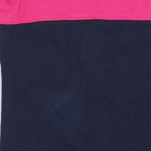 Asics Men's Blue & Pink Colourblock Rugby Shirt Size S Long Sleeve
