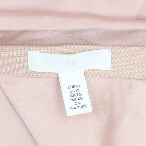 H&M Womens Beige Short Satin Stretch Skirt XL