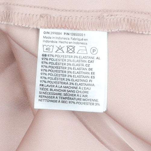 H&M Womens Beige Short Satin Stretch Skirt XL