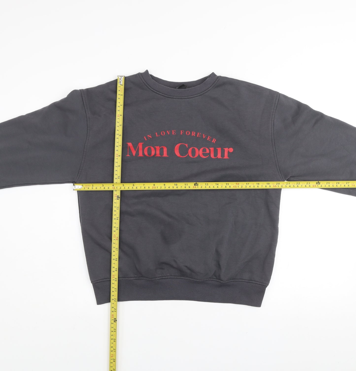 Dunnes Women’s Grey Mon Coeur Pullover Sweatshirt Size S