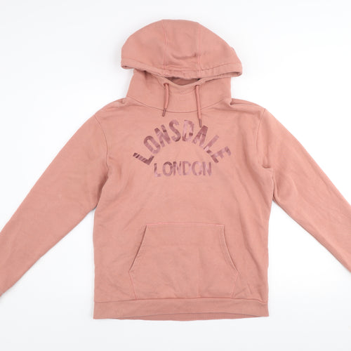 Lonsdale London Women's Pink Pullover Hoodie Size 12 Cotton Blend