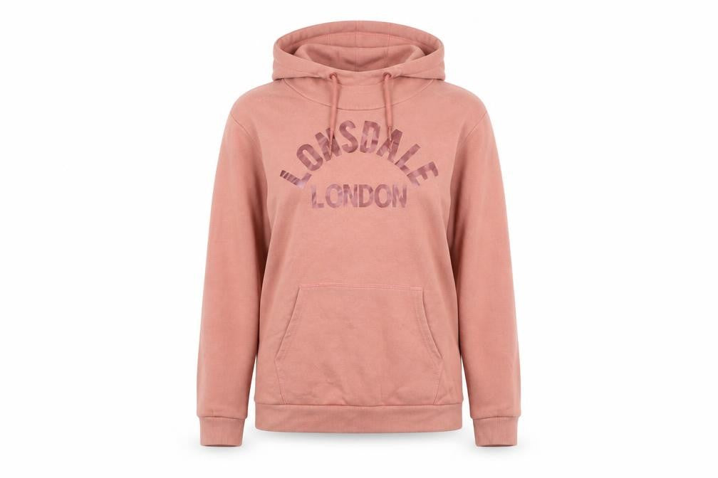 Lonsdale London Women's Pink Pullover Hoodie Size 12 Cotton Blend