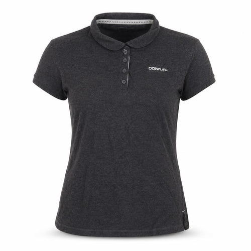 Donnay Women's Black Polo Shirt UK 14 Cotton Blend Casual Top
