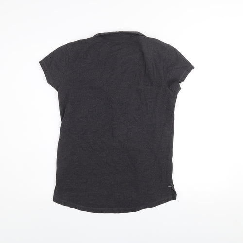 Donnay Women's Black Polo Shirt UK 14 Cotton Blend Casual Top