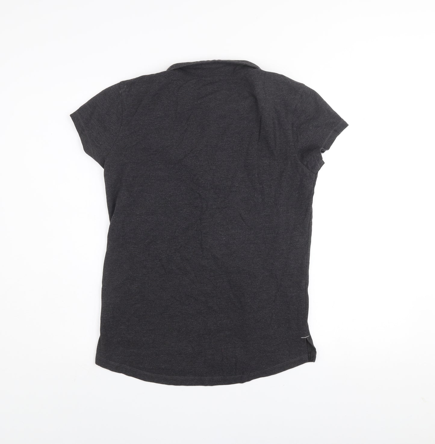 Donnay Women's Black Polo Shirt UK 14 Cotton Blend Casual Top