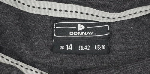 Donnay Women's Black Polo Shirt UK 14 Cotton Blend Casual Top