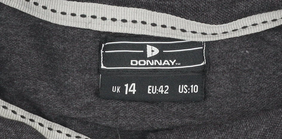 Donnay Women's Black Polo Shirt UK 14 Cotton Blend Casual Top