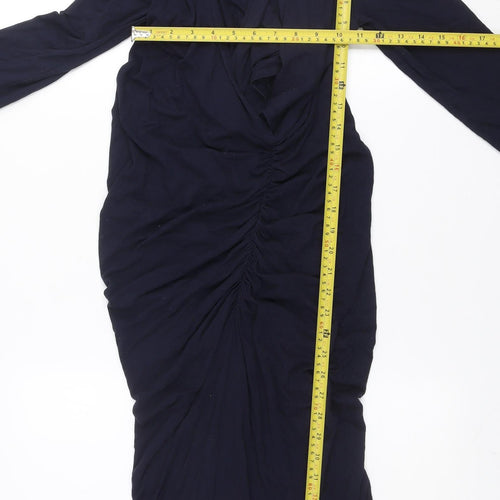 Isabella Oliver Women Blue Size 8 Maternity Bodycon Knee Length Dress