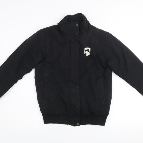 Requisite Girls Black 13 Years Bomber Jacket Equestrian Lined Waterproof