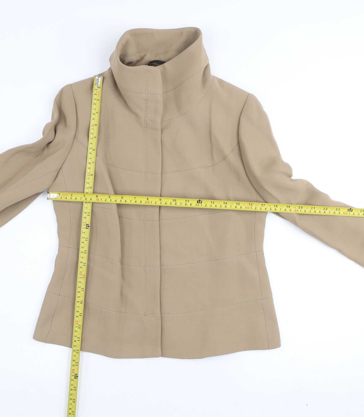 Zara Woman Beige Cotton Blend Short Jacket Small