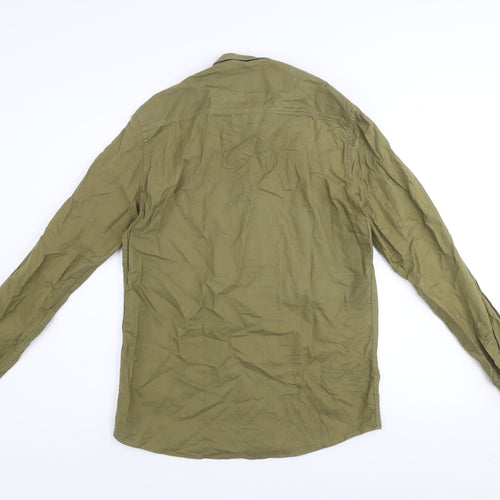 Zara Men’s Green Relaxed Fit Long Sleeve Button-Up Shirt Size S