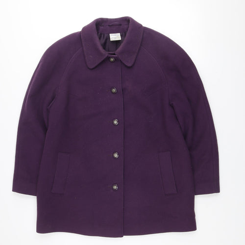 Eastex Women Purple Wool Mid-Length Coat UK 16 Classic