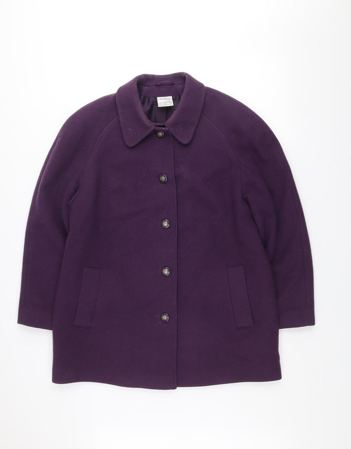 Eastex Women Purple Wool Mid-Length Coat UK 16 Classic