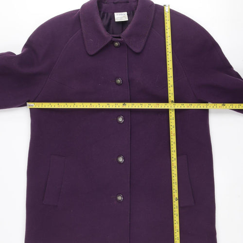 Eastex Women Purple Wool Mid-Length Coat UK 16 Classic