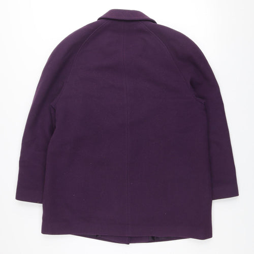 Eastex Women Purple Wool Mid-Length Coat UK 16 Classic