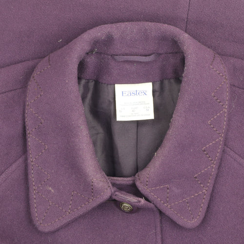 Eastex Women Purple Wool Mid-Length Coat UK 16 Classic