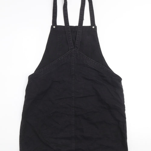 New Look Women's Black Cotton Pinafore Dress Size 12