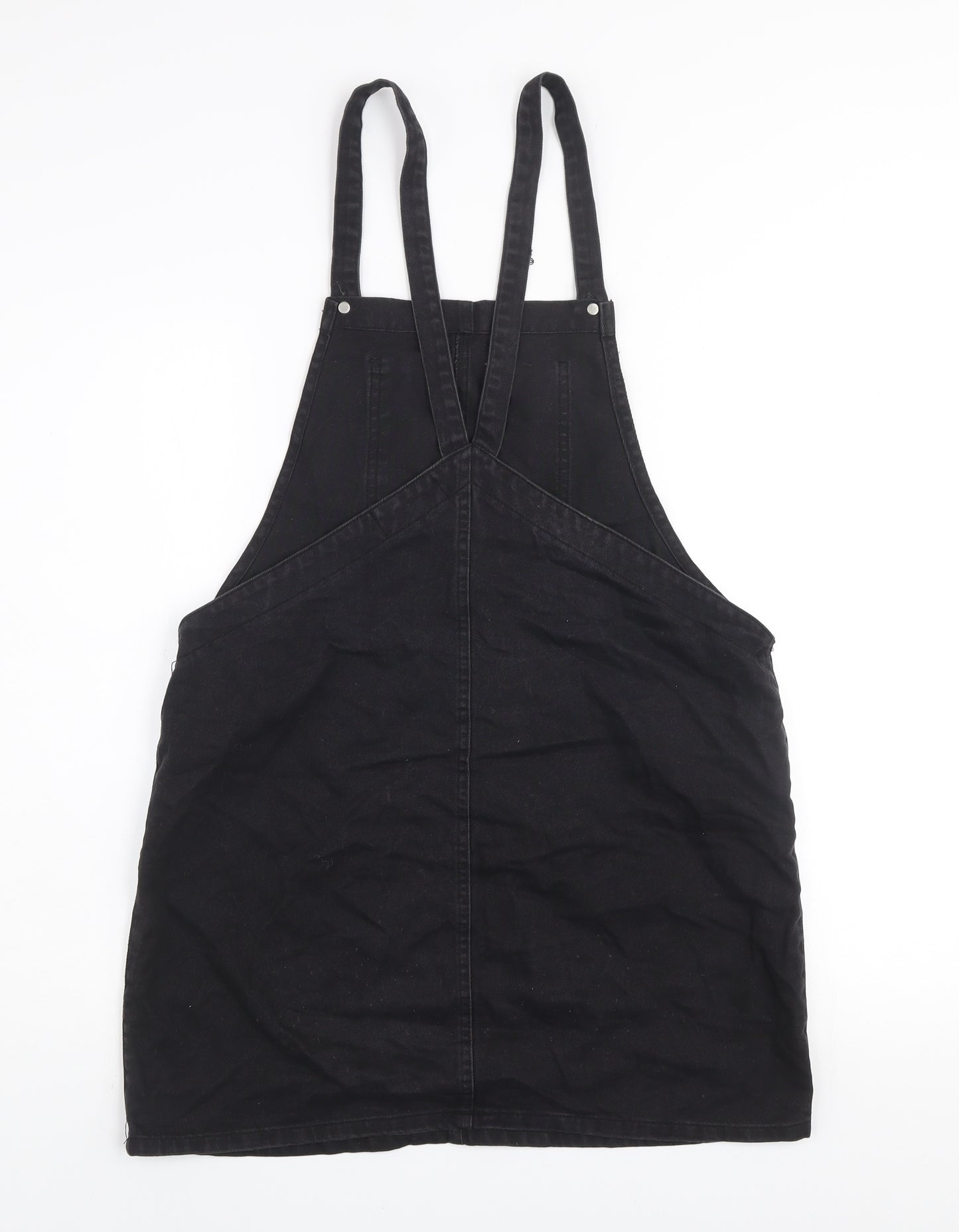 New Look Women's Black Cotton Pinafore Dress Size 12