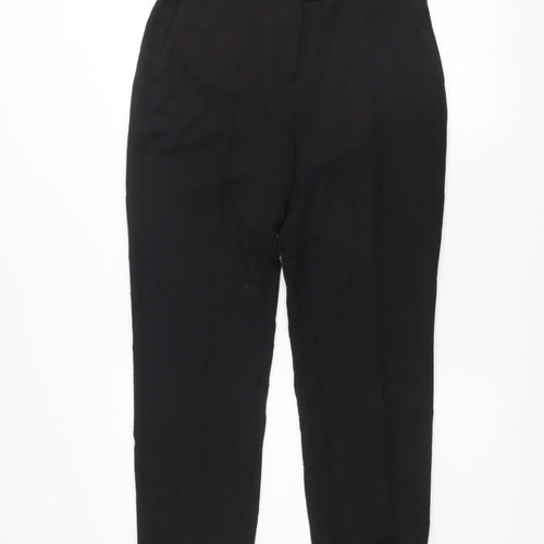 Next Womens Black Size 10 Regular Tapered Trousers Polyester Blend