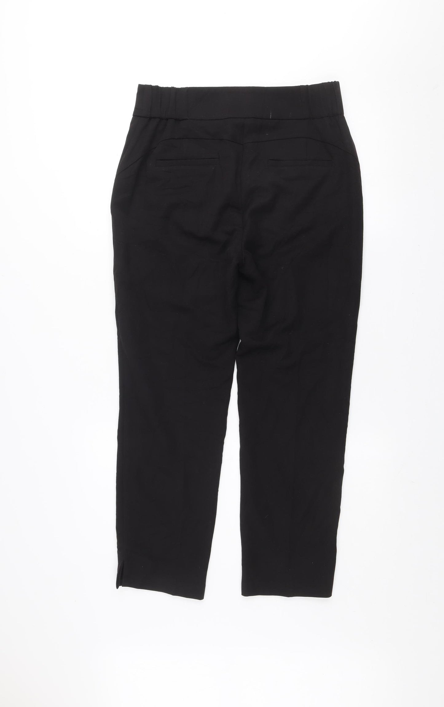 Next Womens Black Size 10 Regular Tapered Trousers Polyester Blend