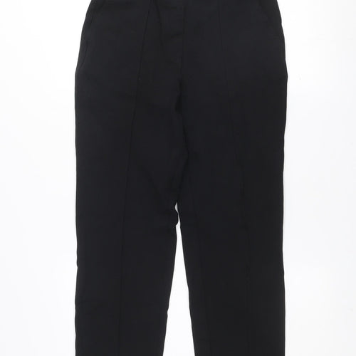 Marks and Spencer Women's Black Size 10 Regular Straight Leg Stretch Trousers