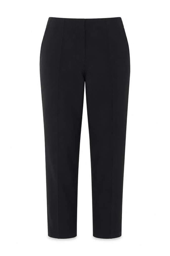 Front view of Marks & Spencer Women's Black, size 10, Regular Straight Leg Stretch Trousers