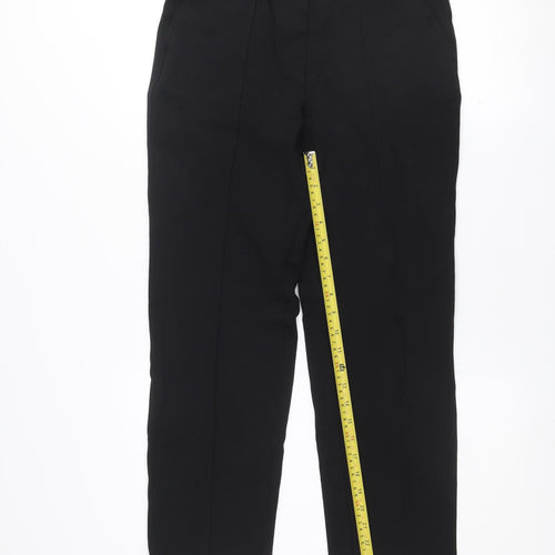 Marks and Spencer Women's Black Size 10 Regular Straight Leg Stretch Trousers