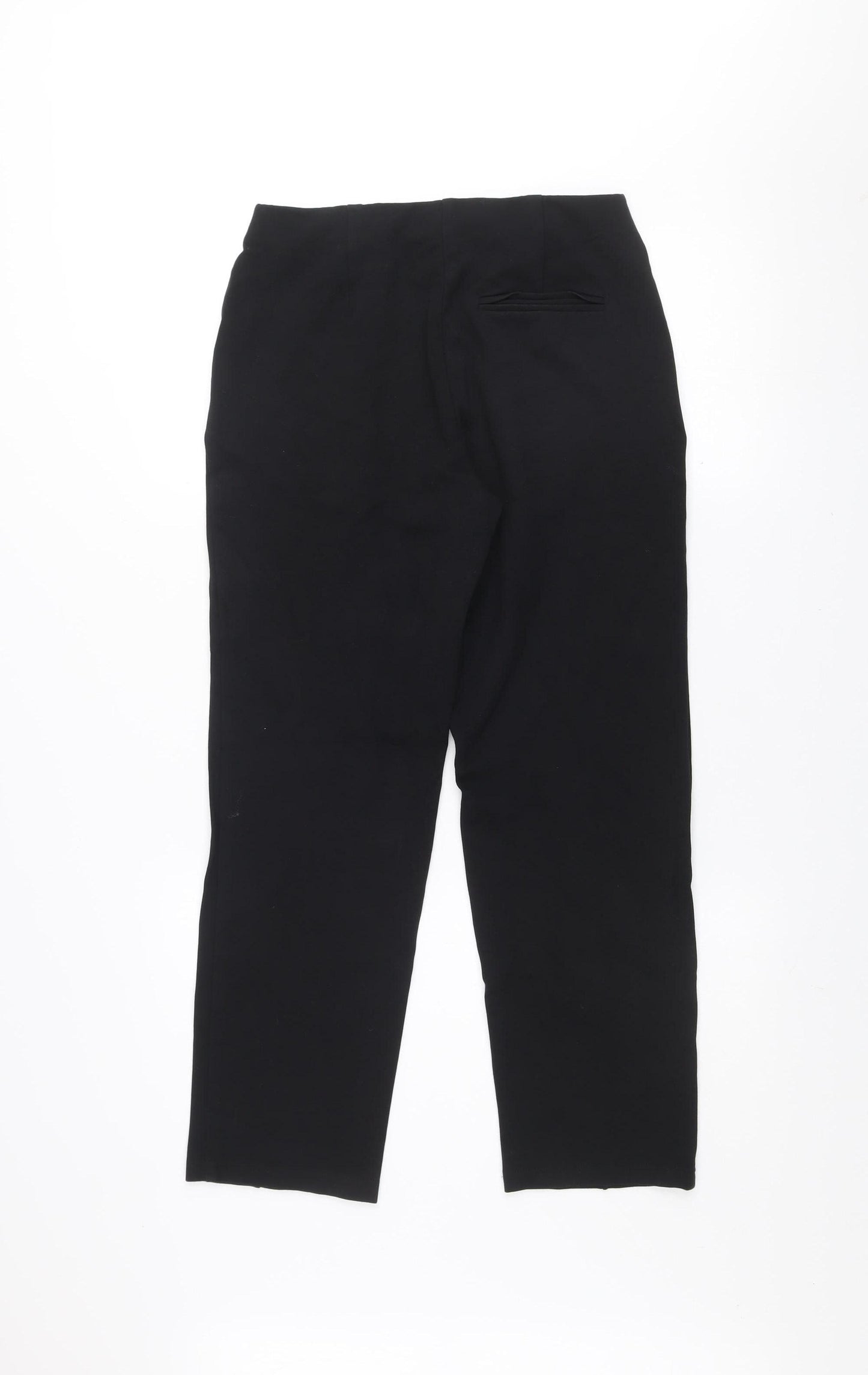 Marks and Spencer Women's Black Size 10 Regular Straight Leg Stretch Trousers