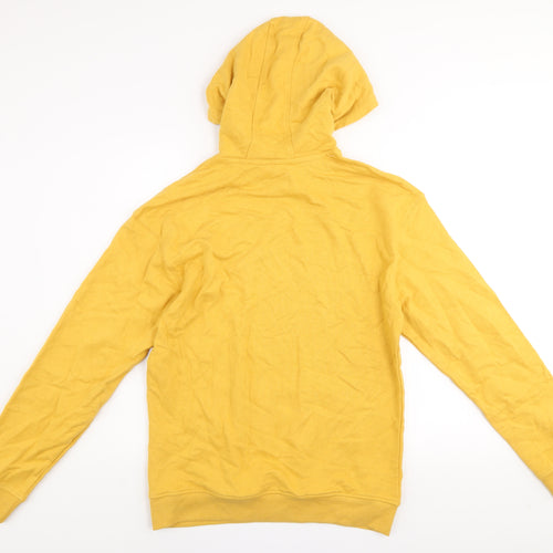 Blend Men's Yellow Pullover Hoodie Cotton Graphic Print M