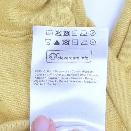 Blend Men's Yellow Pullover Hoodie Cotton Graphic Print M
