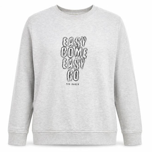 Ted Baker Women Grey Cotton Blend Pullover Sweatshirt Size 14