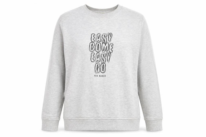 Ted Baker Women Grey Cotton Blend Pullover Sweatshirt Size 14