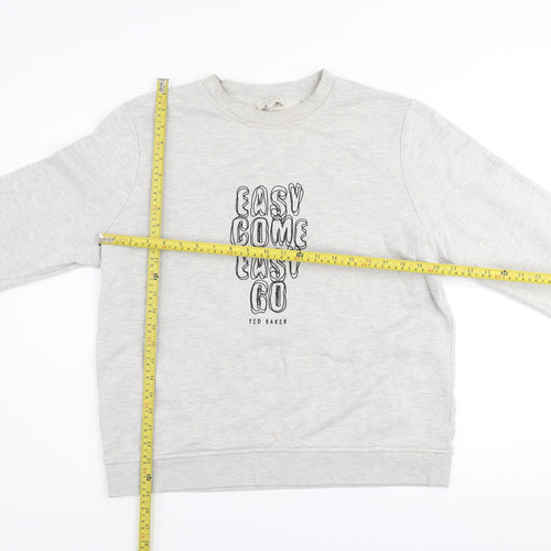 Ted Baker Women Grey Cotton Blend Pullover Sweatshirt Size 14